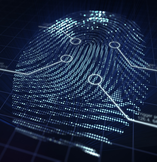 OMEVO fingerprint identity graphic